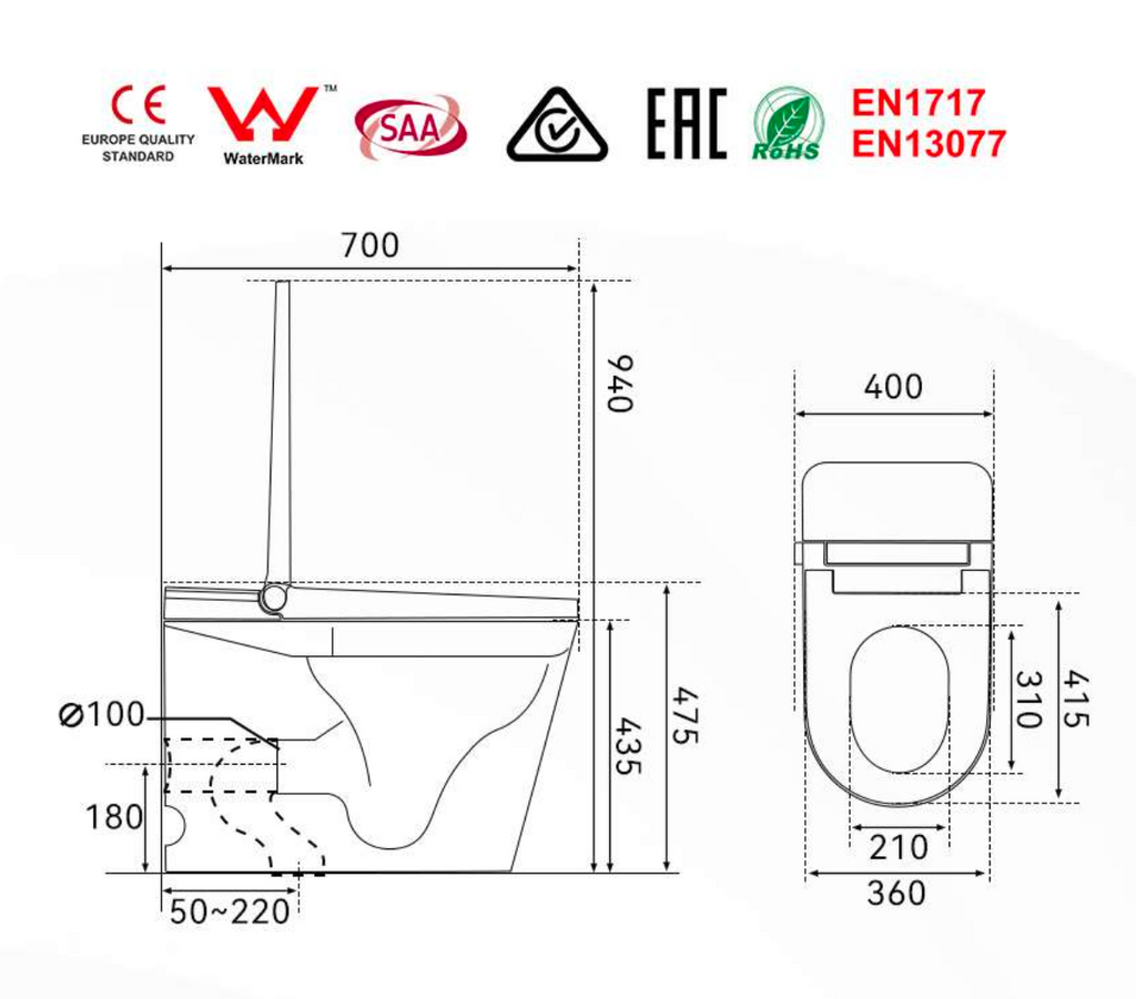Lilas Floor Mounted Smart Toliet