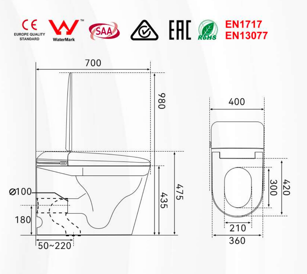 Acanthe Floor Mounted Smart Toliet